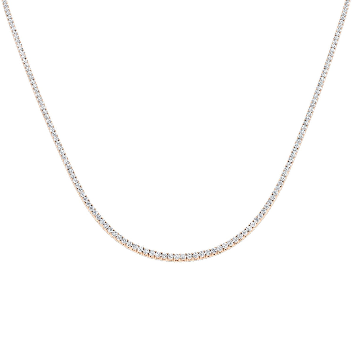 Diamond Tennis Necklace in 10K/14K gold and platinum with certified lab-grown or natural diamonds