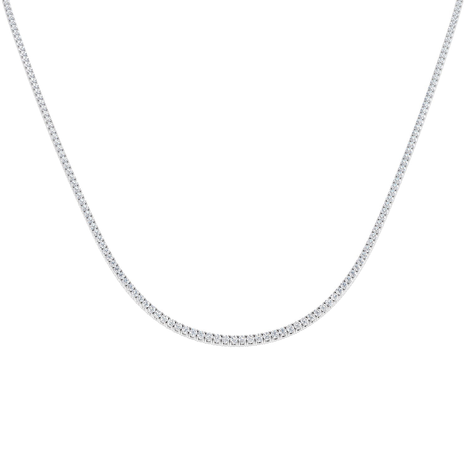 Diamond Tennis Necklace in 10K/14K gold and platinum with certified lab-grown or natural diamonds