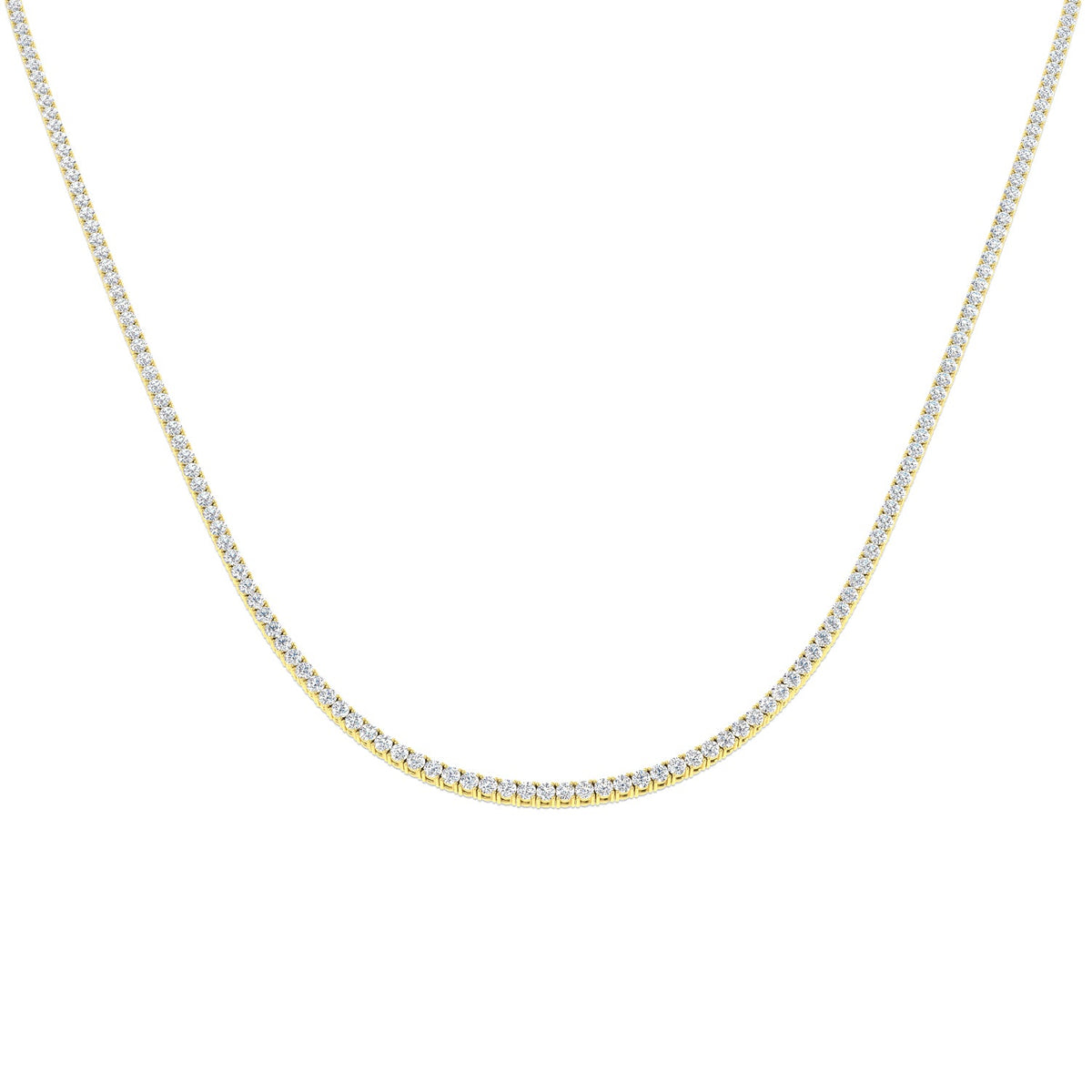 Diamond Tennis Necklace in 10K/14K gold and platinum with certified lab-grown or natural diamonds