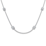 Baguette Diamond Necklace 3ct to 4.5ct Gold & in 10K/14K gold and platinum with certified lab-grown or natural diamonds
