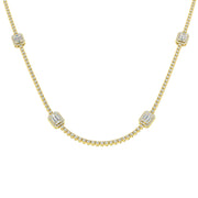 Baguette Diamond Necklace 3ct to 4.5ct Gold & in 10K/14K gold and platinum with certified lab-grown or natural diamonds