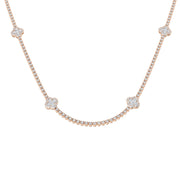Diamond Clover Necklace in 10K/14K gold and platinum with certified lab-grown or natural diamonds