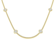 Diamond Clover Necklace in 10K/14K gold and platinum with certified lab-grown or natural diamonds