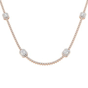 Baguette Diamond Necklace 3ct to 4.5ct Gold & in 10K/14K gold and platinum with certified lab-grown or natural diamonds