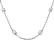 Baguette Diamond Necklace 3ct to 4.5ct Gold & in 10K/14K gold and platinum with certified lab-grown or natural diamonds