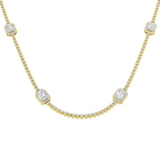 Baguette Diamond Necklace 3ct to 4.5ct Gold & in 10K/14K gold and platinum with certified lab-grown or natural diamonds