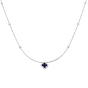 Sapphire Diamond Necklace UK in 10K/14K gold and platinum with certified lab-grown or natural diamonds