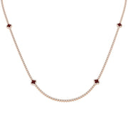 Sapphire and Diamond Tennis Necklace in 10K/14K gold and platinum with certified lab-grown or natural diamonds