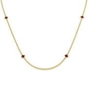 Sapphire and Diamond Tennis Necklace in 10K/14K gold and platinum with certified lab-grown or natural diamonds