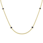 Sapphire and Diamond Tennis Necklace in 10K/14K gold and platinum with certified lab-grown or natural diamonds
