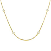 Diamond Clover Necklace in 10K/14K gold and platinum with certified lab-grown or natural diamonds