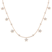 Diamond Necklace with Star Design in 10K/14K gold and platinum with certified lab-grown or natural diamonds