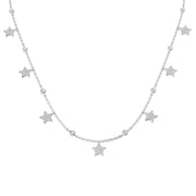 Diamond Necklace with Star Design in 10K/14K gold and platinum with certified lab-grown or natural diamonds
