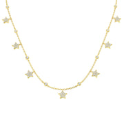 Diamond Necklace with Star Design in 10K/14K gold and platinum with certified lab-grown or natural diamonds