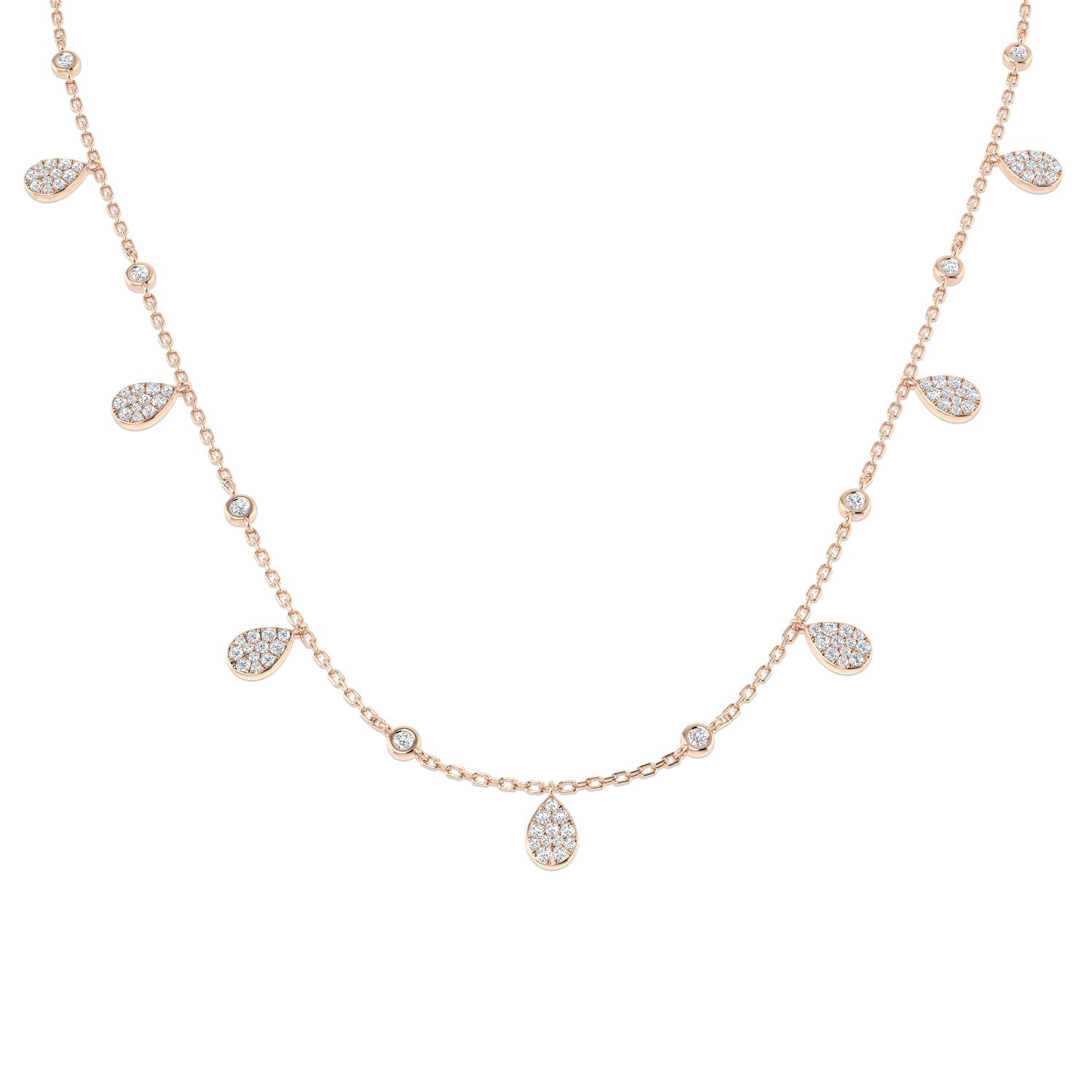 Diamond Necklace 0.5ct in 10K/14K gold and platinum with certified lab-grown or natural diamonds
