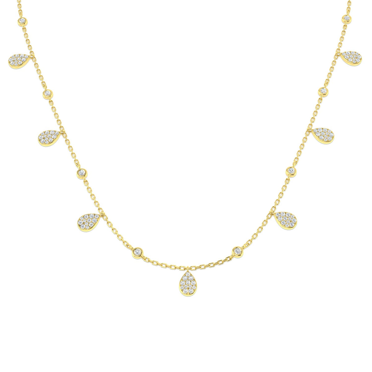Diamond Necklace 0.5ct in 10K/14K gold and platinum with certified lab-grown or natural diamonds