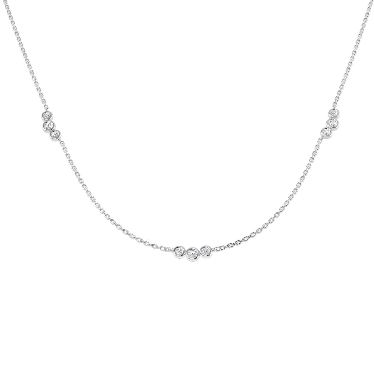 Diamond Spectacle Necklace in 10K/14K gold and platinum with certified lab-grown or natural diamonds