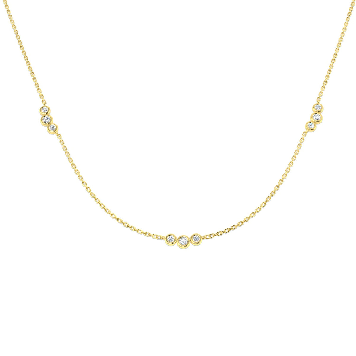 Diamond Spectacle Necklace in 10K/14K gold and platinum with certified lab-grown or natural diamonds