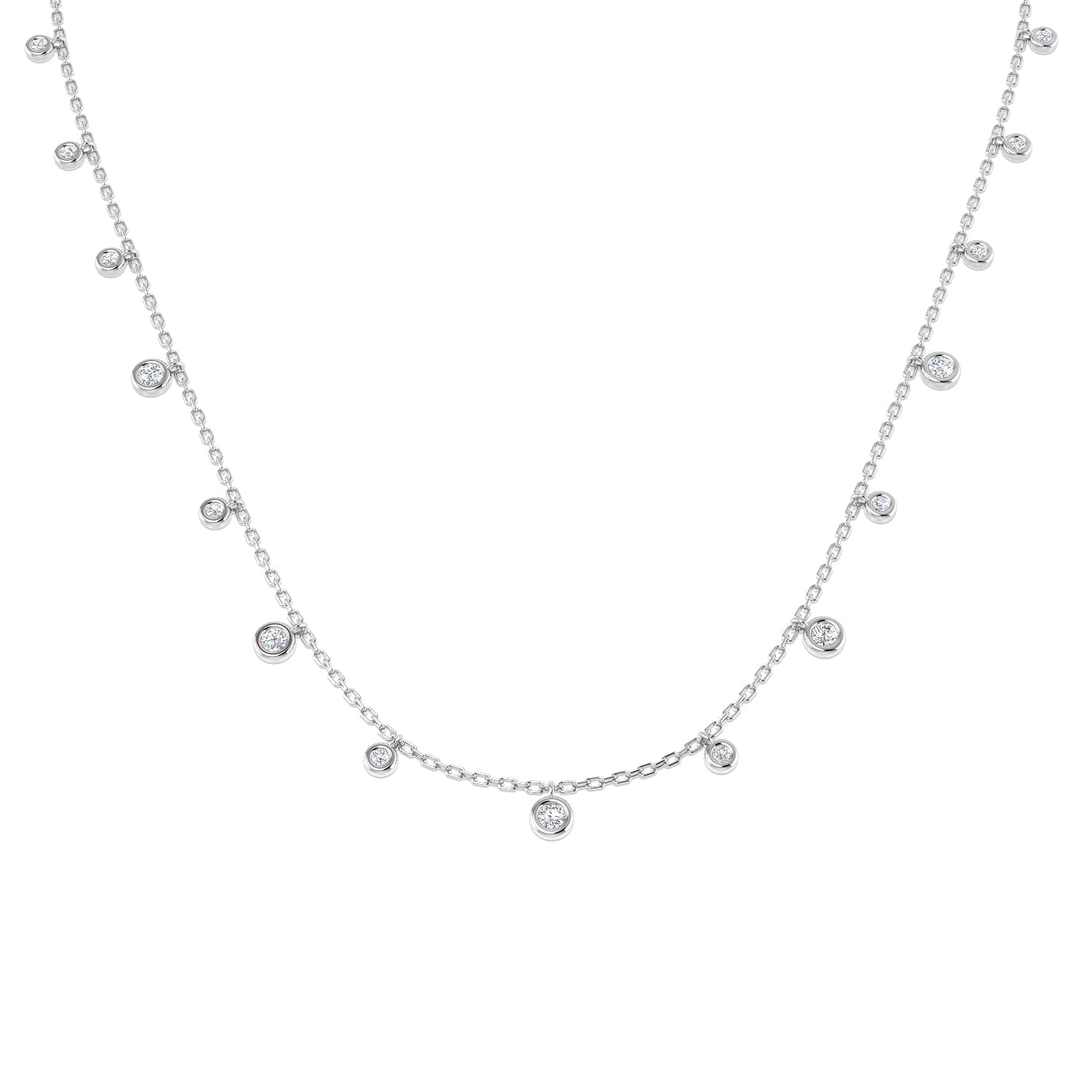 Diamond Spectacle Necklace 0.5ct in Gold and in 10K/14K gold and platinum with certified lab-grown or natural diamonds