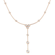 Bezel Set Diamond Y-Drop Necklace in 10K/14K gold and platinum with certified lab-grown or natural diamonds