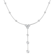 Bezel Set Diamond Y-Drop Necklace in 10K/14K gold and platinum with certified lab-grown or natural diamonds