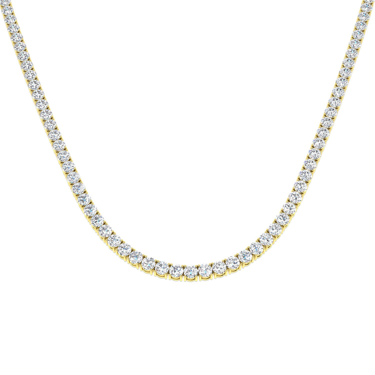 Tennis Necklace Available in 2.5ct to 29ct in 10K/14K gold and platinum with certified lab-grown or natural diamonds
