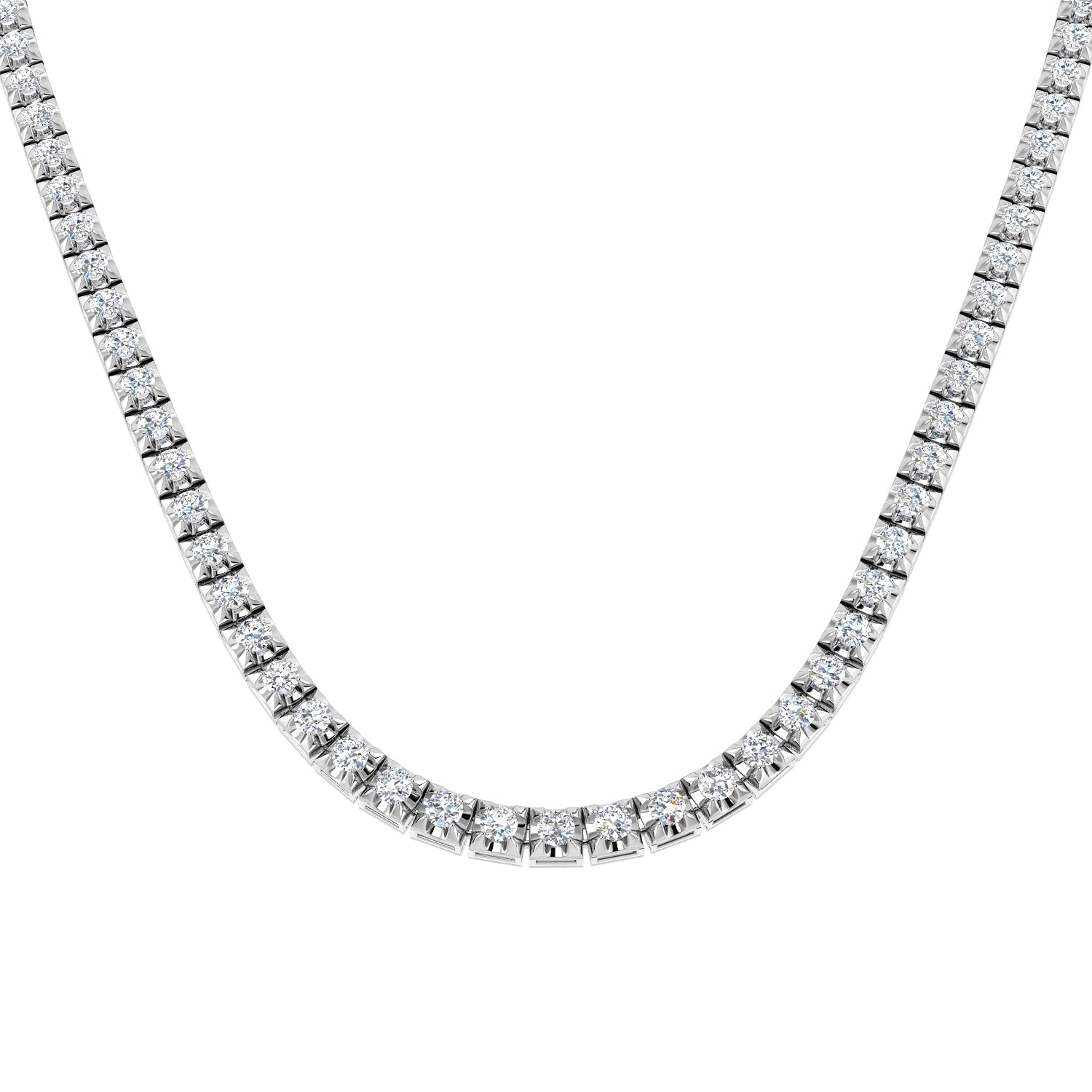 Diamond Tennis Necklace in 10K/14K gold and platinum with certified lab-grown or natural diamonds