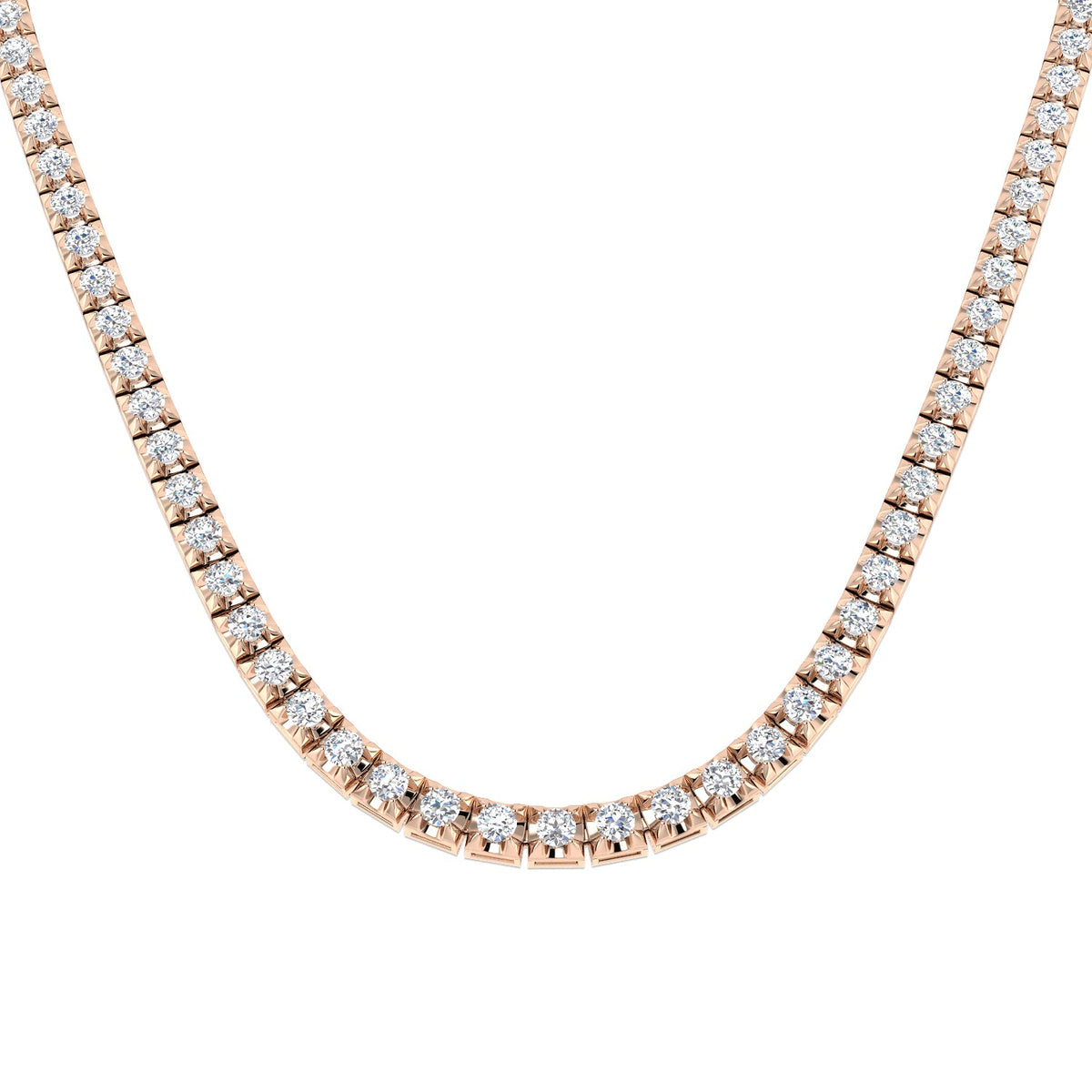 Diamond Tennis Necklace in 10K/14K gold and platinum with certified lab-grown or natural diamonds