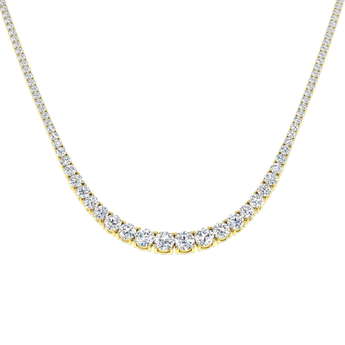 Diamond Tennis Necklace in 10K/14K gold and platinum with certified lab-grown or natural diamonds