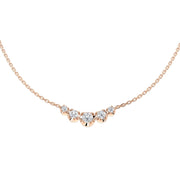 Lab Grown 5 Stone Diamond Necklace Curved Graduated Design in Gold & in 10K/14K gold and platinum with certified lab-grown or natural diamonds