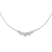 Lab Grown 5 Stone Diamond Necklace Curved Graduated Design in Gold & in 10K/14K gold and platinum with certified lab-grown or natural diamonds