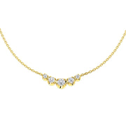 Lab Grown 5 Stone Diamond Necklace Curved Graduated Design in Gold & in 10K/14K gold and platinum with certified lab-grown or natural diamonds