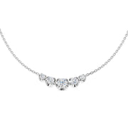 Lab Grown 5 Stone Diamond Necklace Curved Graduated Design in Gold & in 10K/14K gold and platinum with certified lab-grown or natural diamonds