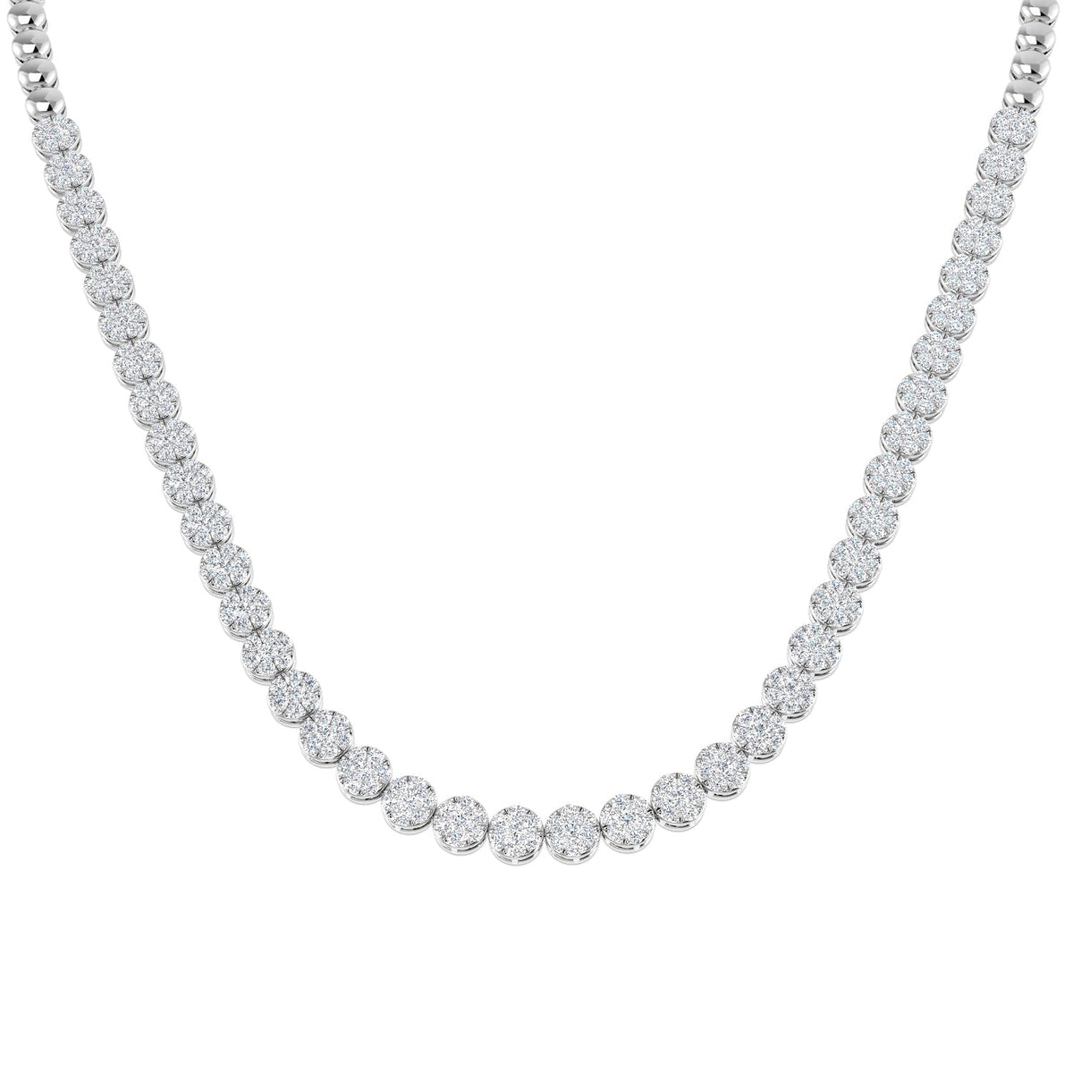Cluster Diamond Necklace 5ct to 8ct Gold in 10K/14K gold and platinum with certified lab-grown or natural diamonds