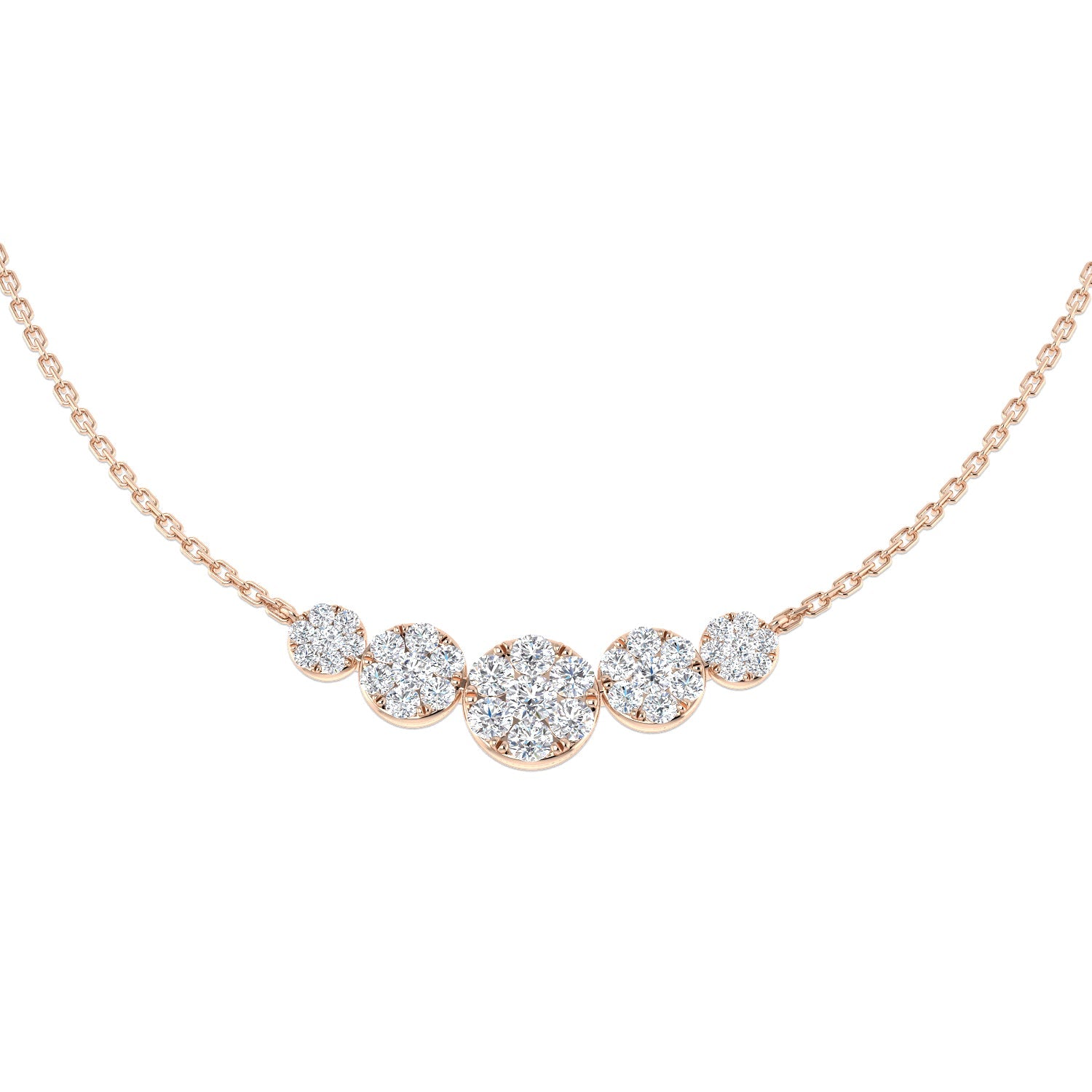 Cluster Diamond Necklace 0.75ct & and in 10K/14K gold and platinum with certified lab-grown or natural diamonds