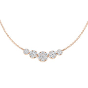 Cluster Diamond Necklace 0.75ct & and in 10K/14K gold and platinum with certified lab-grown or natural diamonds