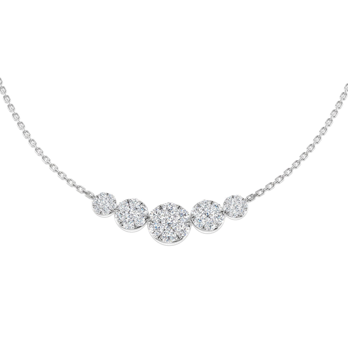 Cluster Diamond Necklace 0.75ct & and in 10K/14K gold and platinum with certified lab-grown or natural diamonds