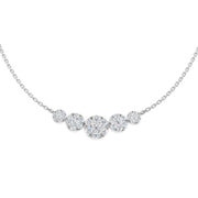 Cluster Diamond Necklace 0.75ct & and in 10K/14K gold and platinum with certified lab-grown or natural diamonds
