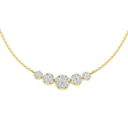 Cluster Diamond Necklace 0.75ct & and in 10K/14K gold and platinum with certified lab-grown or natural diamonds