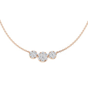 Cluster Diamond Necklace with Pave Setting Without Chain in 10K/14K gold and platinum with certified lab-grown or natural diamonds