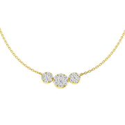 Cluster Diamond Necklace with Pave Setting Without Chain in 10K/14K gold and platinum with certified lab-grown or natural diamonds