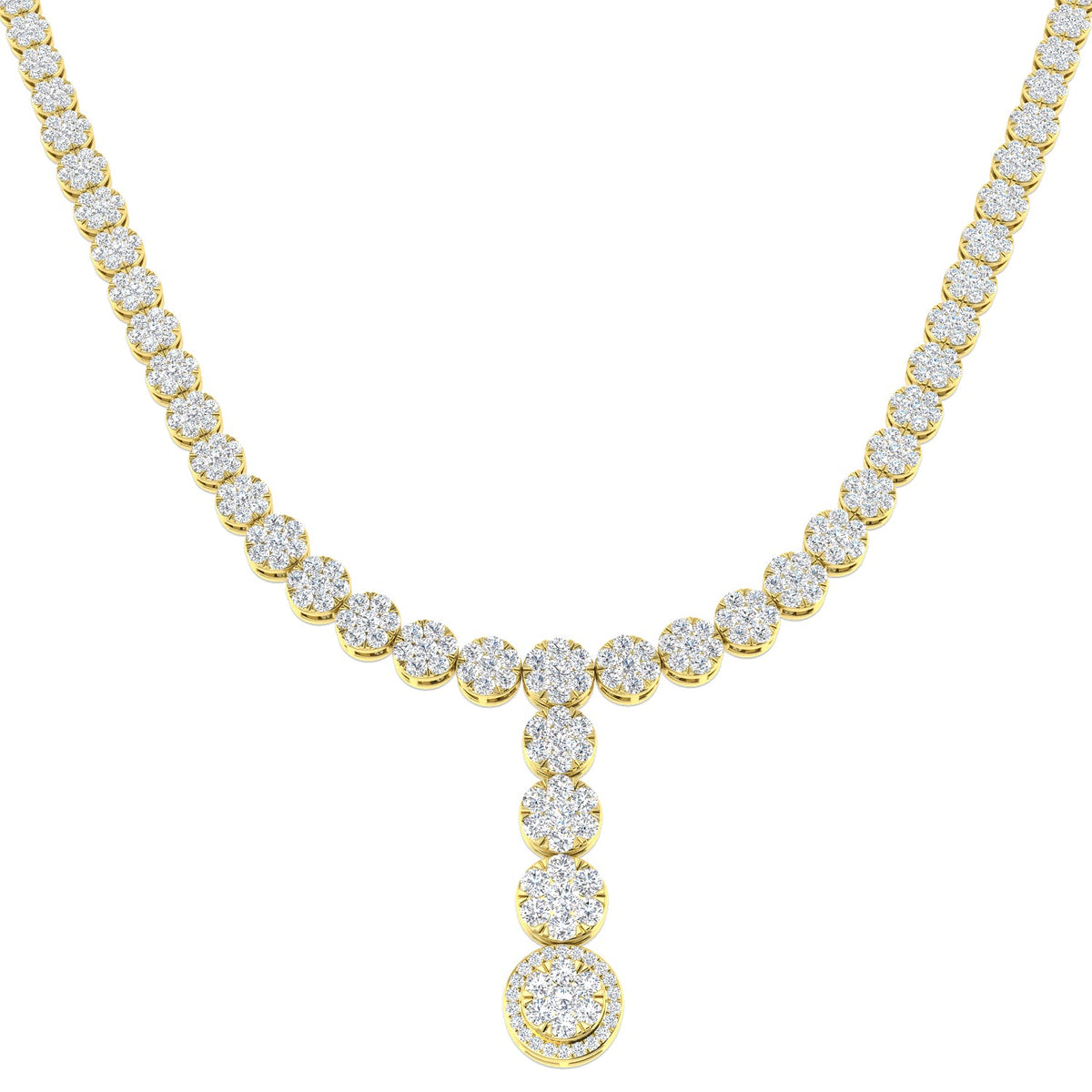 Diamond Y-Necklace in 10K/14K gold and platinum with certified lab-grown or natural diamonds
