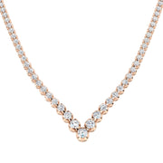 Diamond Tennis Necklace in Gold or in 10K/14K gold and platinum with certified lab-grown or natural diamonds