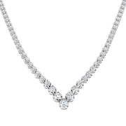 Diamond Tennis Necklace in Gold or in 10K/14K gold and platinum with certified lab-grown or natural diamonds