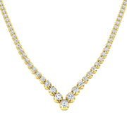 Diamond Tennis Necklace in Gold or in 10K/14K gold and platinum with certified lab-grown or natural diamonds