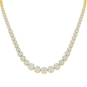 Cluster Diamond Necklace 5ct to 8ct Gold in 10K/14K gold and platinum with certified lab-grown or natural diamonds