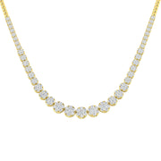Cluster Diamond Necklace 5ct to 8ct Gold in 10K/14K gold and platinum with certified lab-grown or natural diamonds