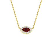 Marquise Ruby Diamond Necklace in Gold or in 10K/14K gold and platinum with certified lab-grown or natural diamonds
