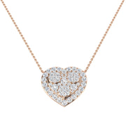 Heart Pendant Necklace with Diamond Accents in 10K/14K gold and platinum with certified lab-grown or natural diamonds