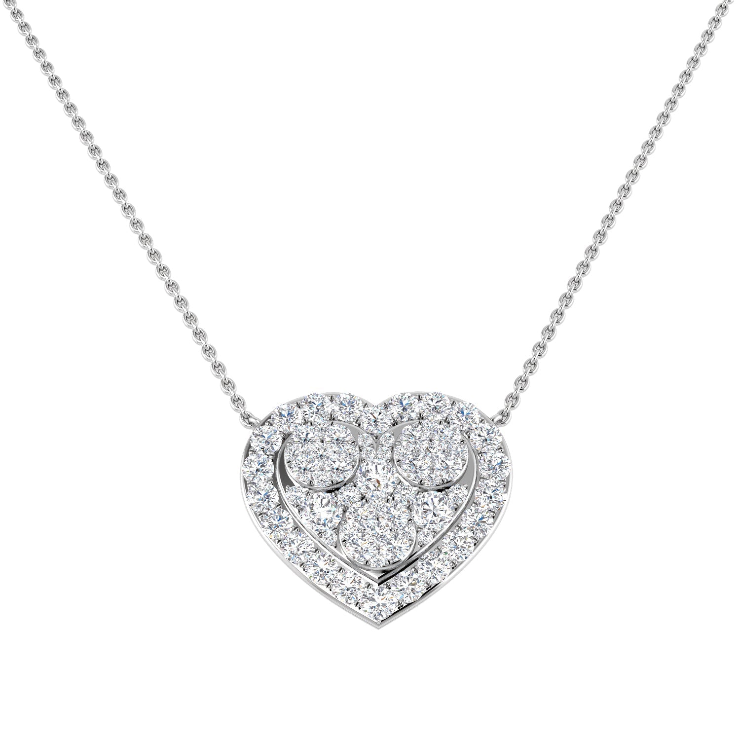 Heart Pendant Necklace with Diamond Accents in 10K/14K gold and platinum with certified lab-grown or natural diamonds